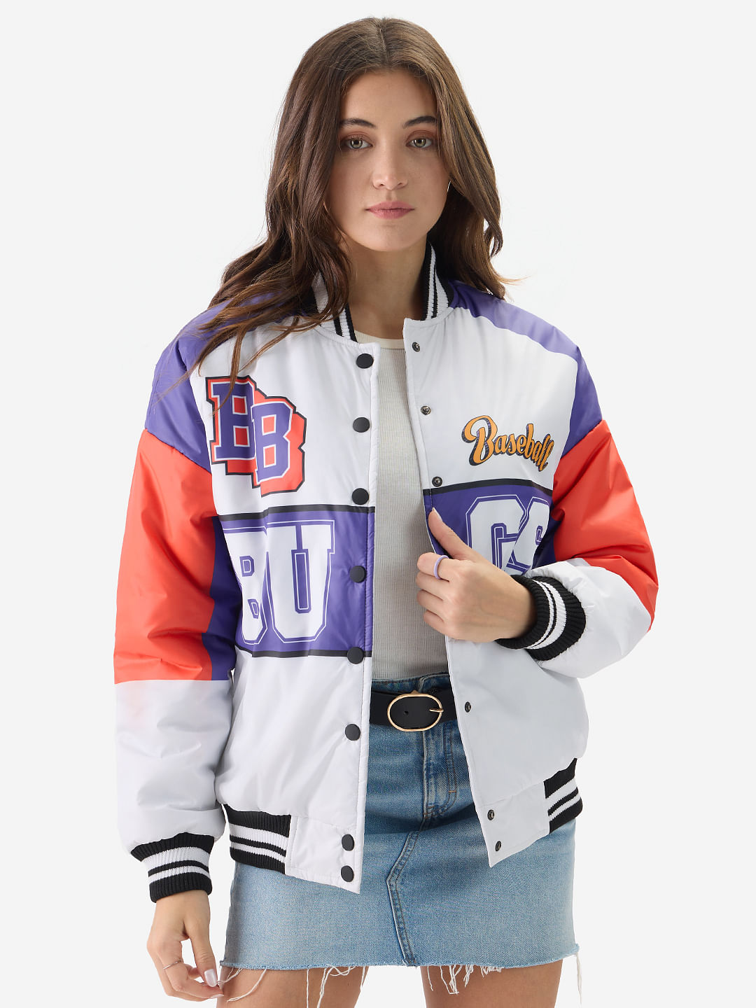 Buy Looney Tunes: Baseball Women Oversized Varsity Jacket Online