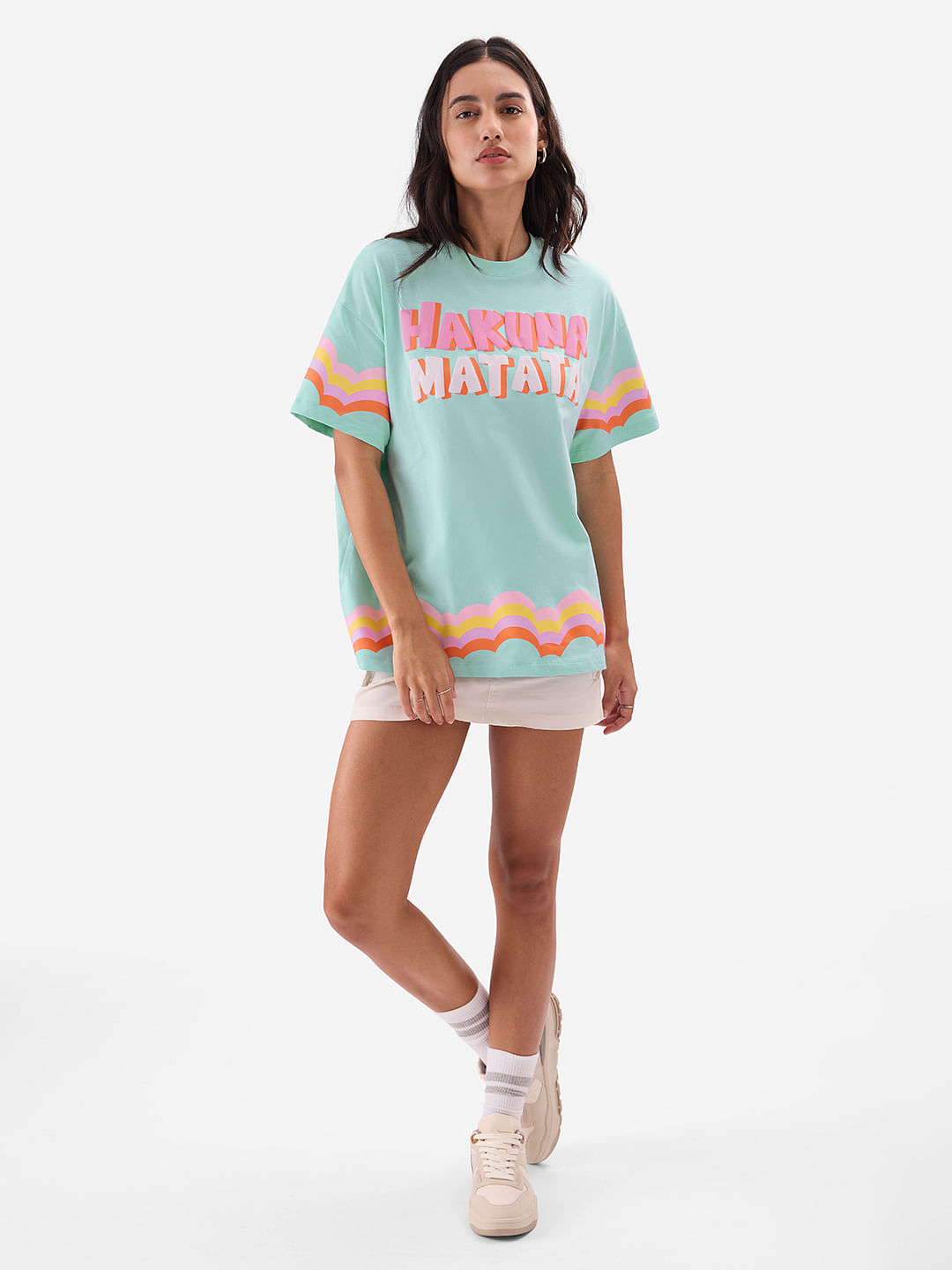Buy Hakuna Matata Waves Women Oversized T-Shirts Online