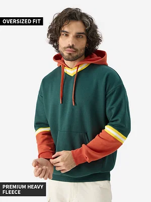 Men Colorblock Zip Up Hoodie Sports Hooded Sweatshirt Coat Track