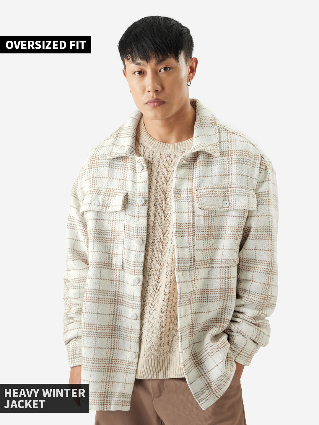 Buy Shacket: Ivory Buff Mens Shacket Online