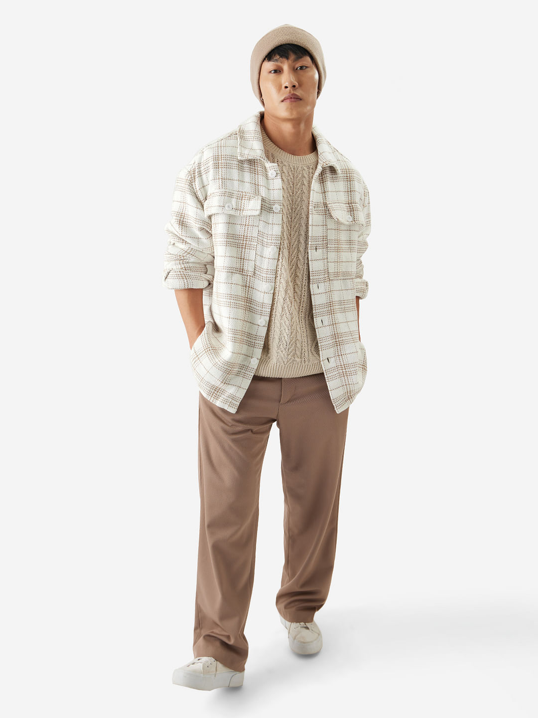 Buy Shacket: Ivory Buff Mens Shacket Online