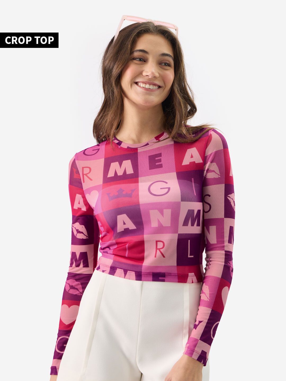 Buy Mean Girls Checkerboard Women Cropped Tops Online