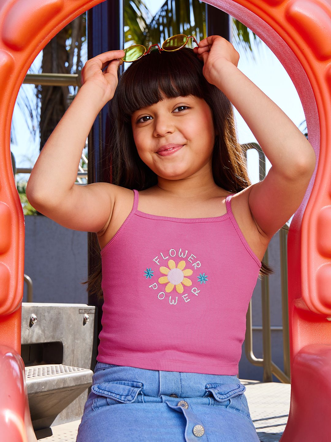 The Smurfs: Flower Power Girls Cotton Tank Tops (2-8 Yrs)