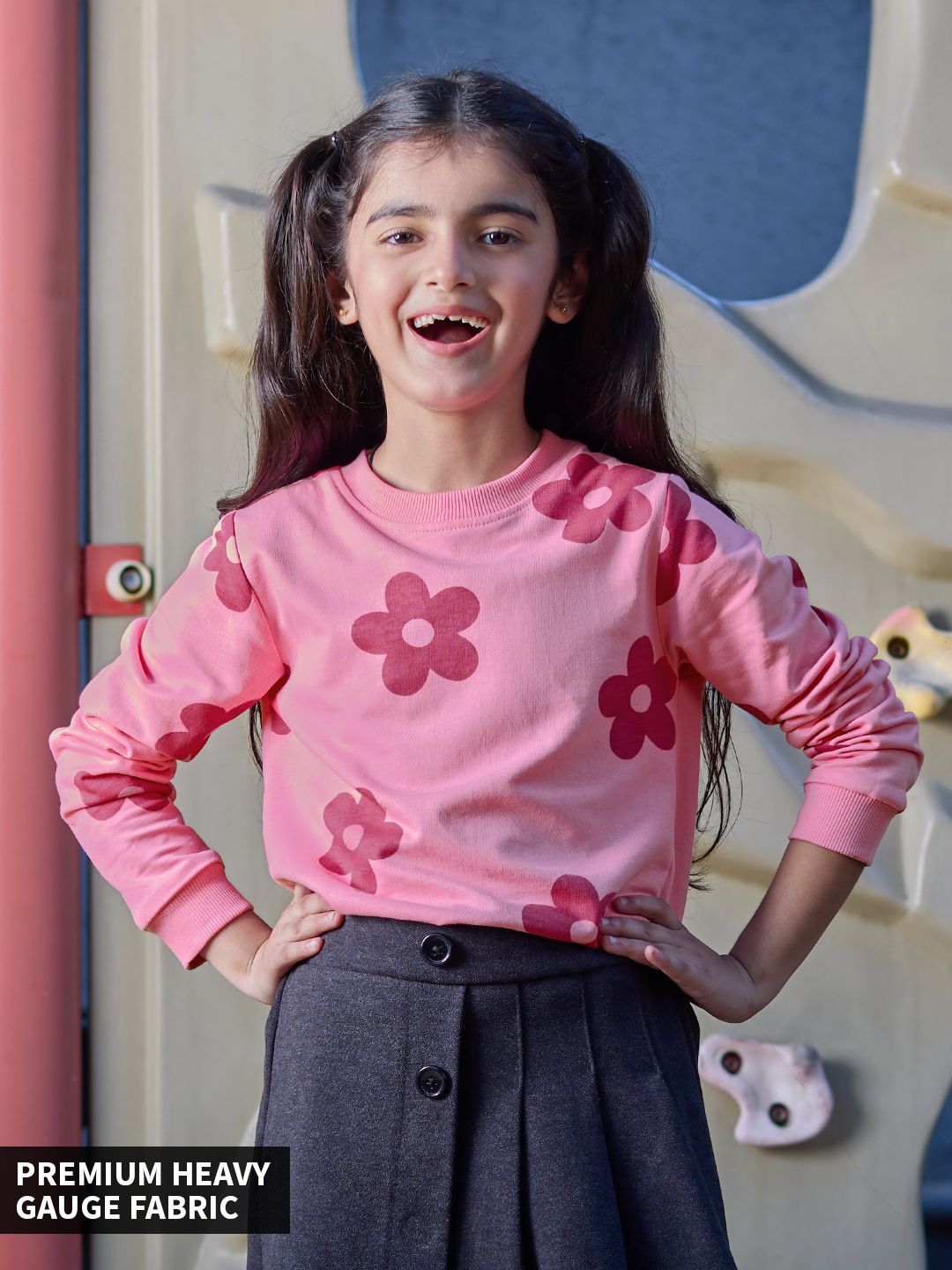 Buy TSS Originals Pink Flora Girls Cotton Sweatshirts Online