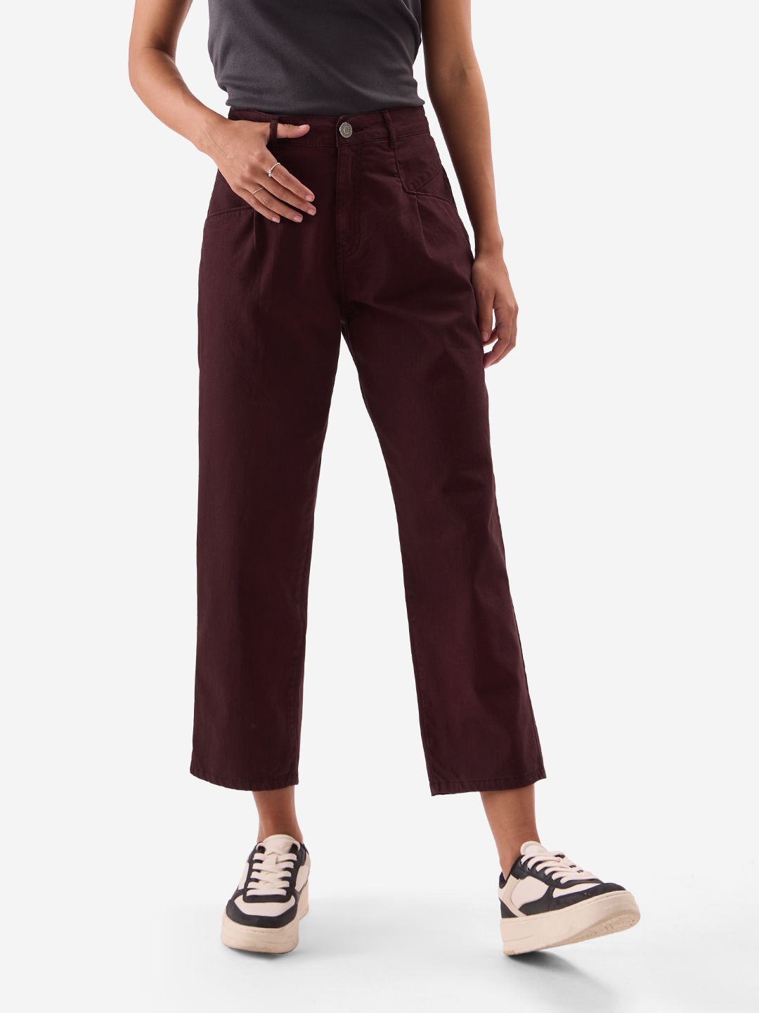 Buy Carrot Fit Pant Plum Women Pants online at The Souled Store.