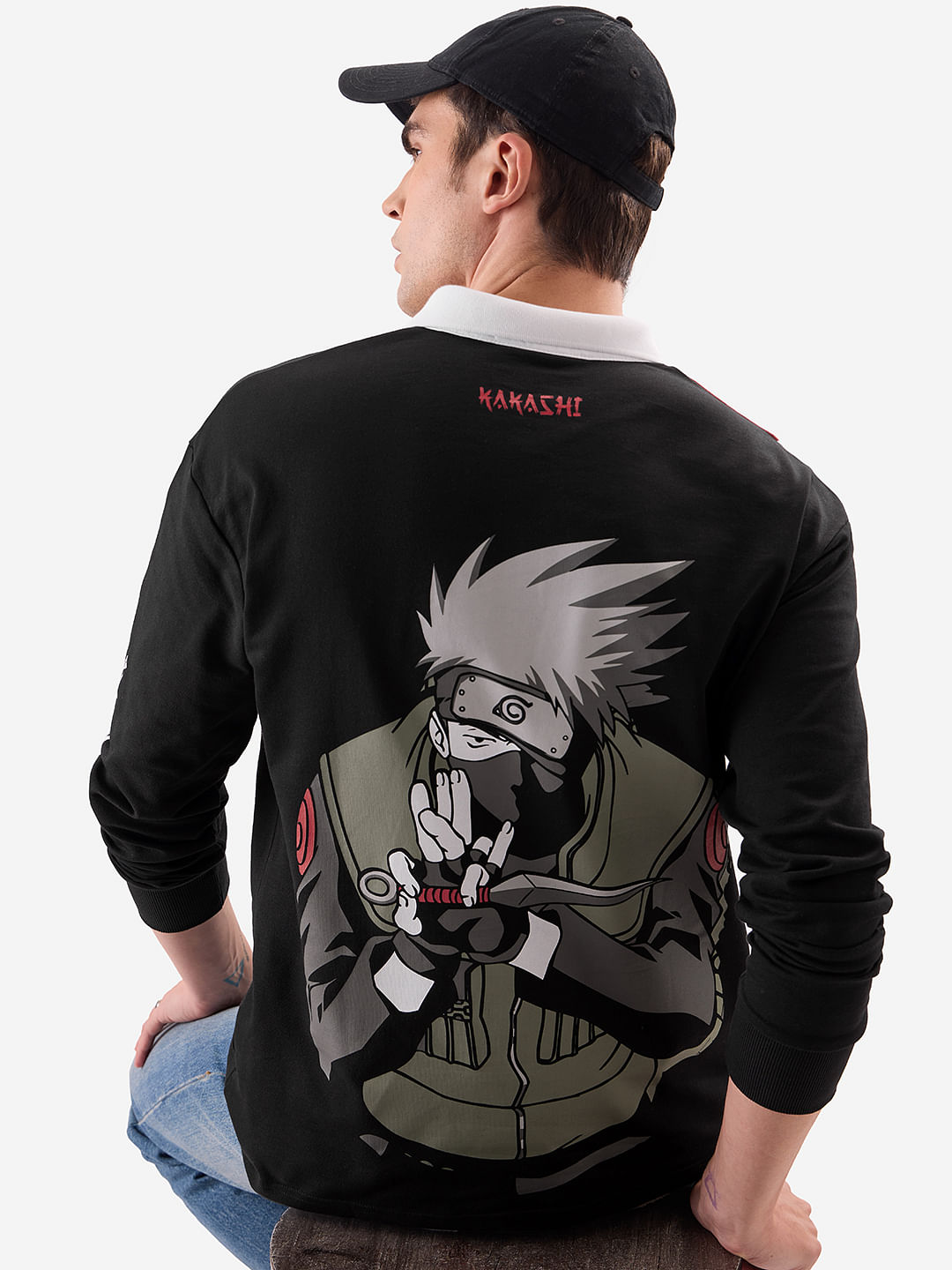 Buy Naruto: Kakashi Hatake Mens Oversized Rugby Polo Online