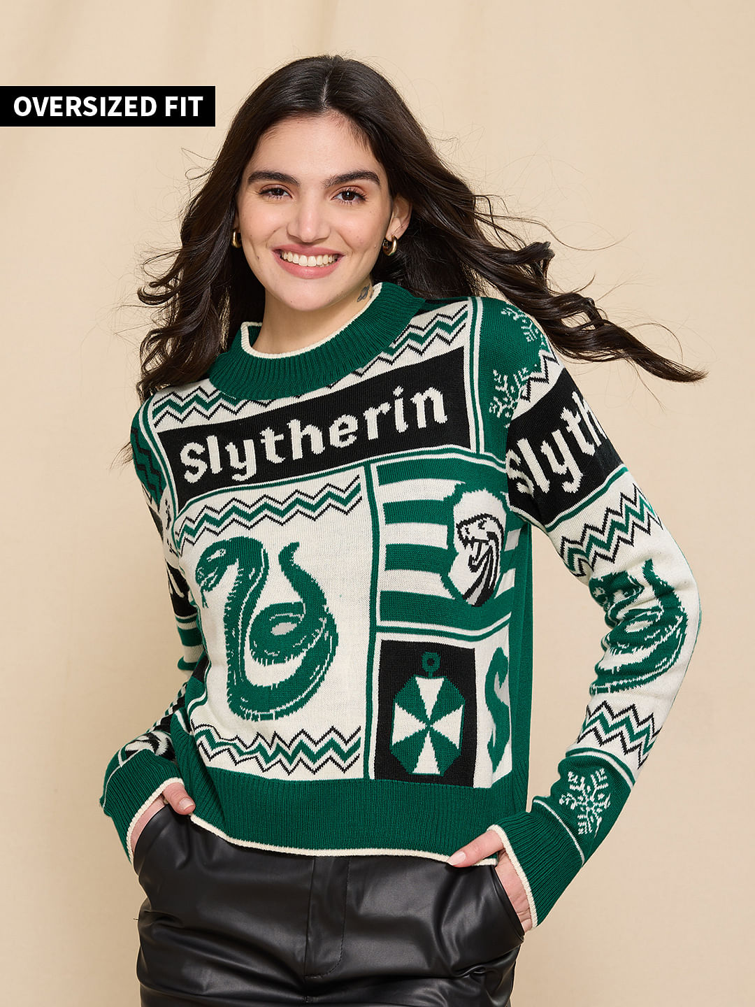 Buy Harry Potter House Slytherin Womens Knitted Sweaters Online