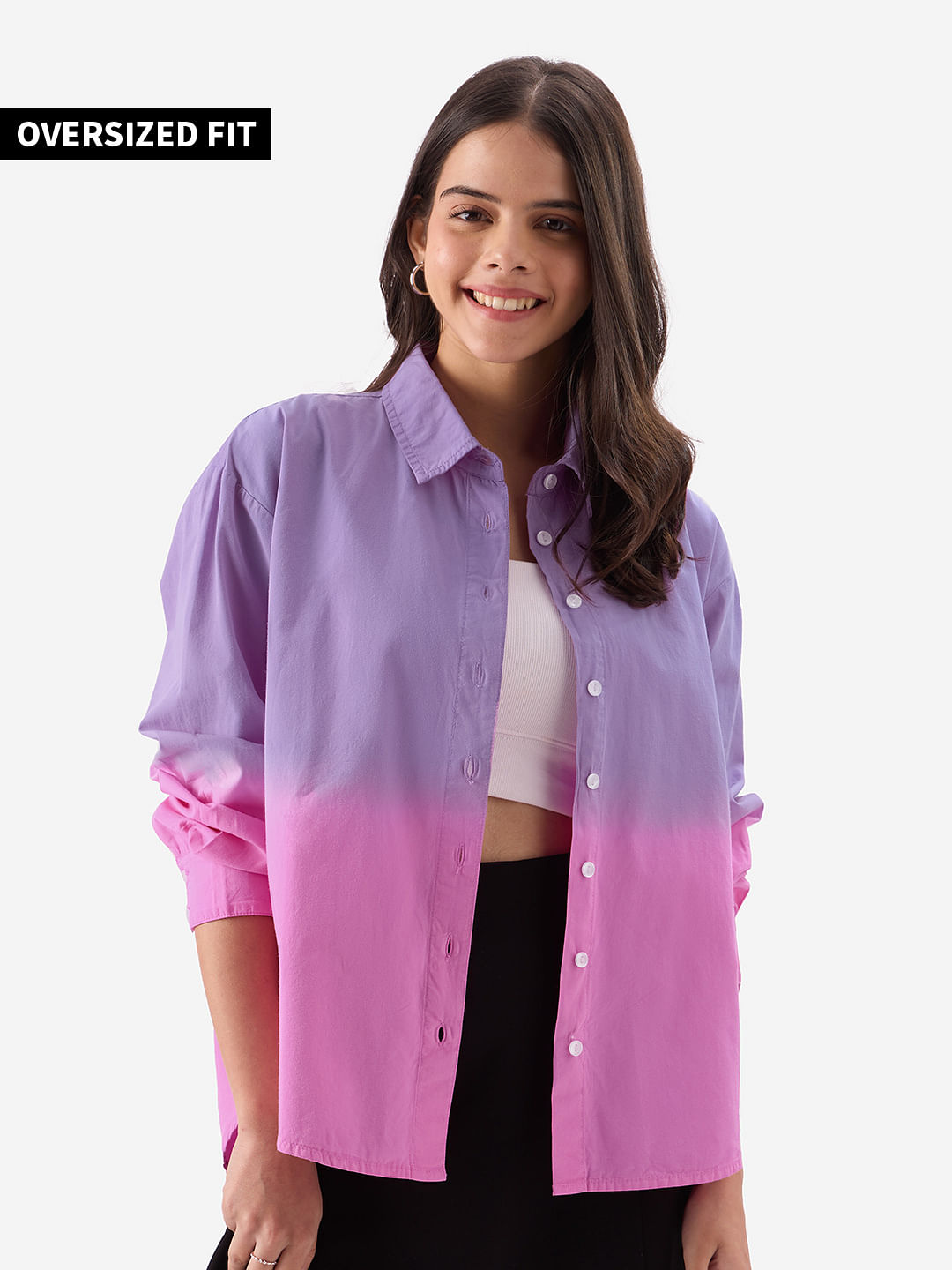 Buy Tie Dye: Orchid Women Oversized Shirts Online