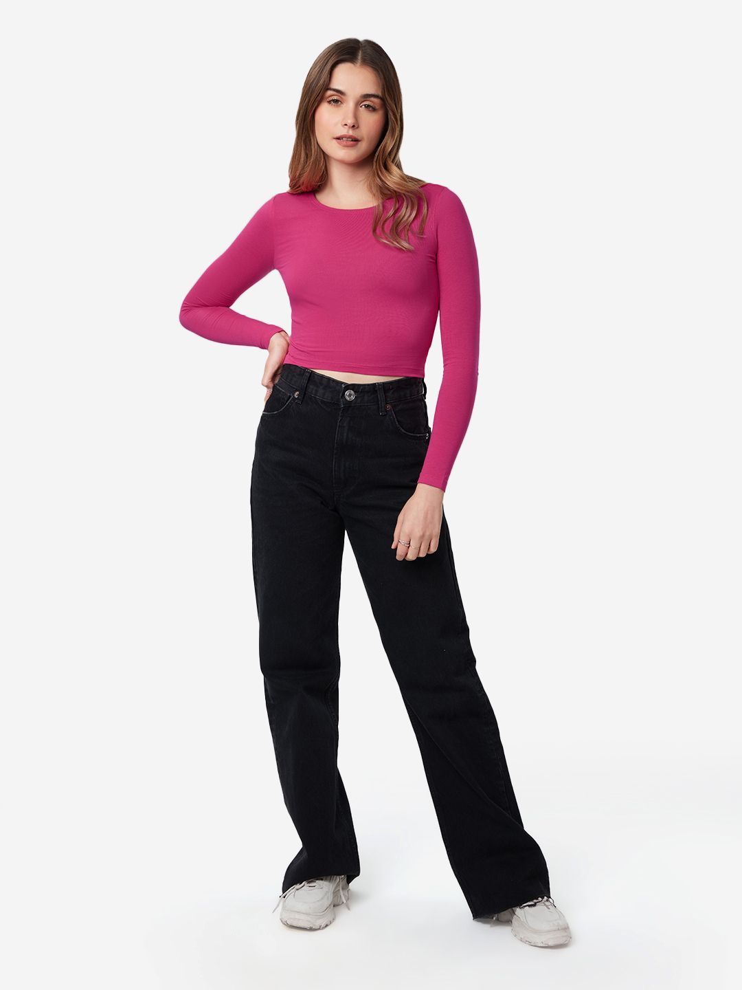 Essential Solids: Hot Pink Women Cropped Tops price
