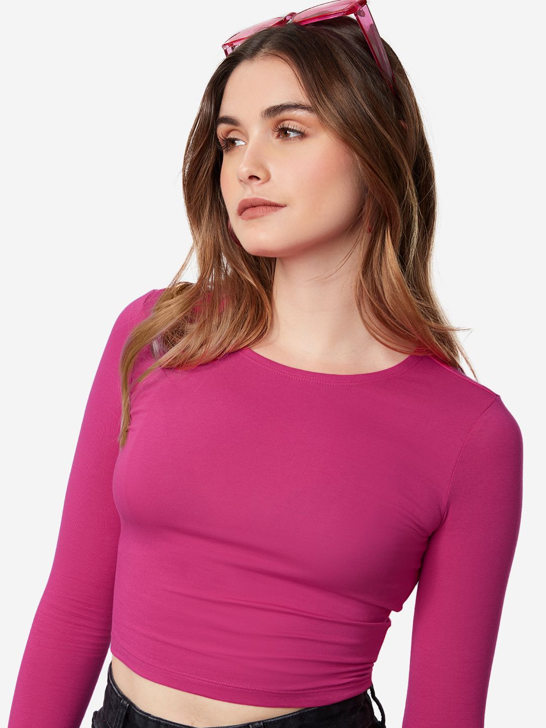 Essential Solids: Hot Pink Women Cropped Tops online