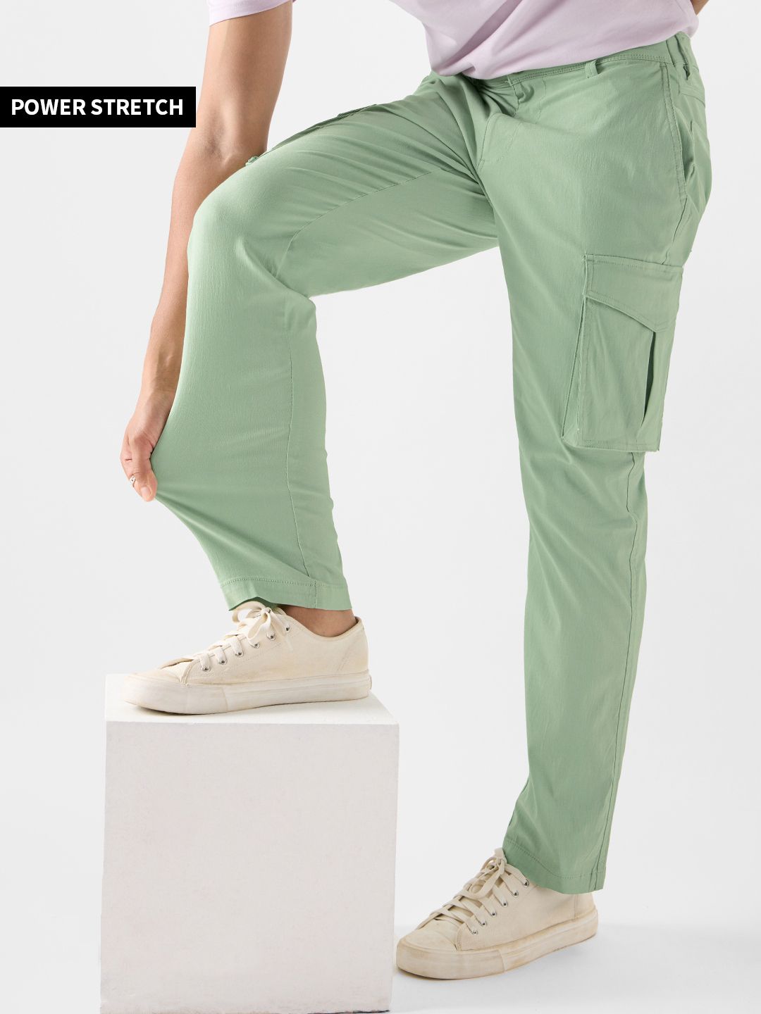 Buy Solids Mint Men Cargo Pants Online