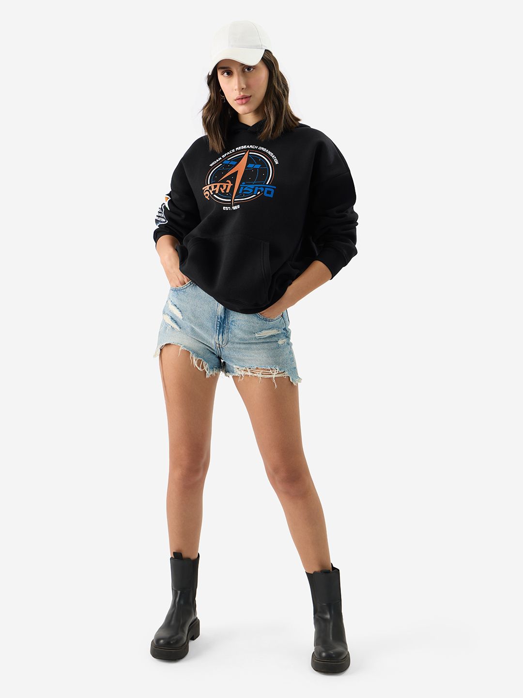 ISRO: Logo Women Oversized Hoodies price