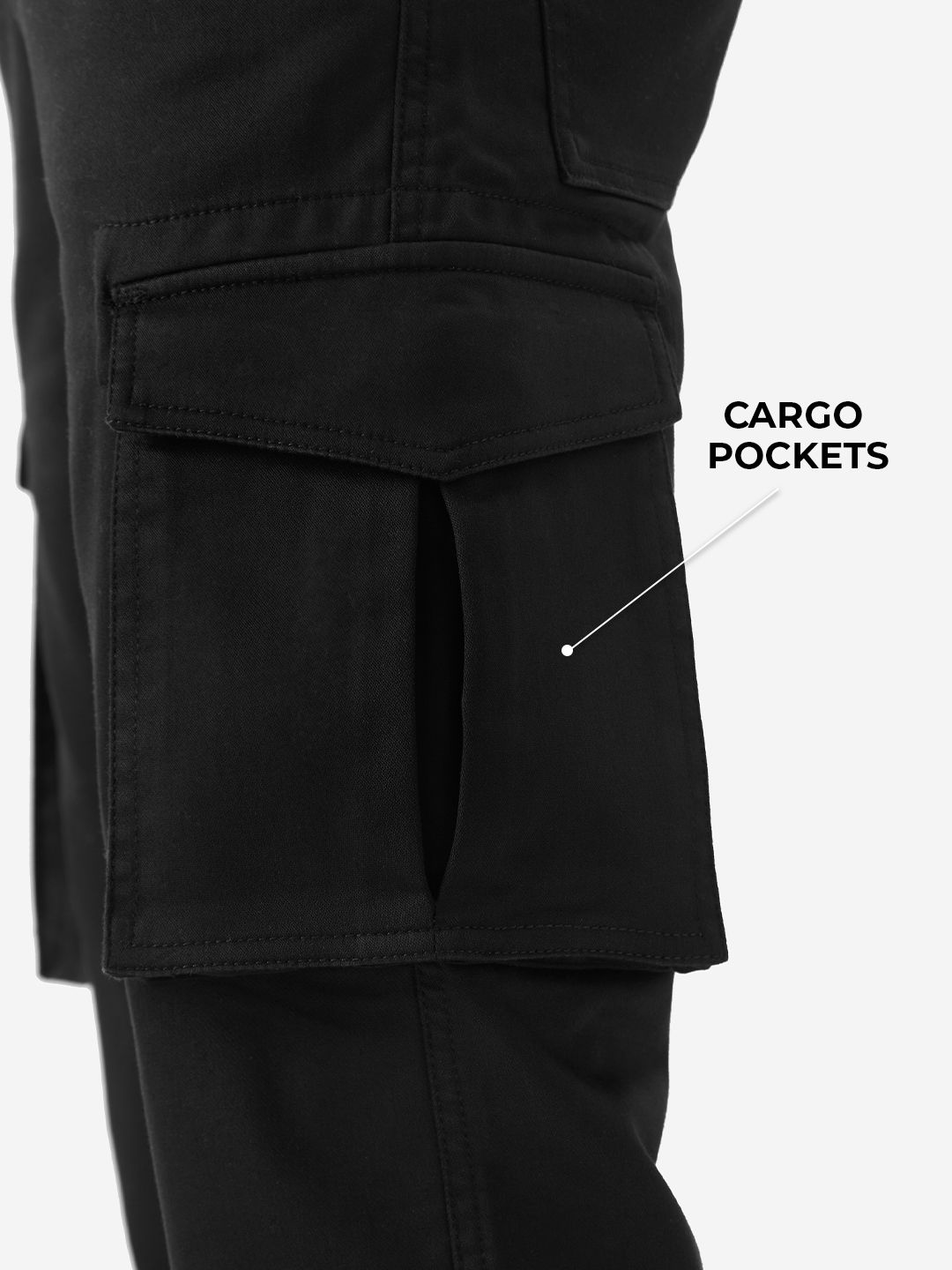 Solids: Jet Black Men Cargo Pants online