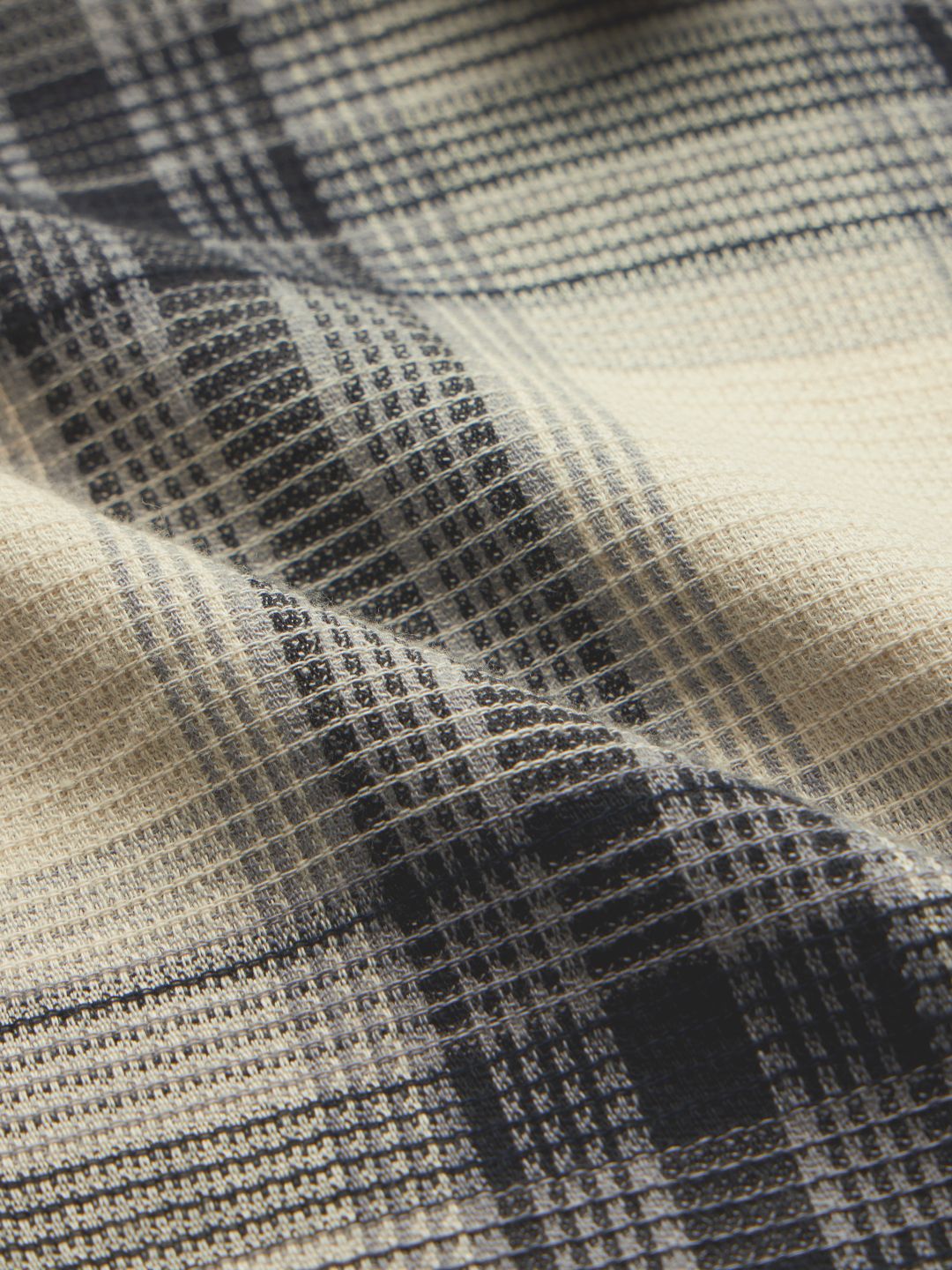 Buy Plaid: Waffle Black Men Textured Shirts