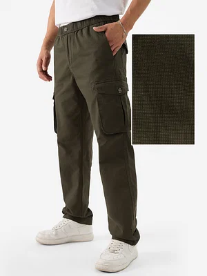 Relaxed Fit Cargo Pants - Dark khaki green - Men