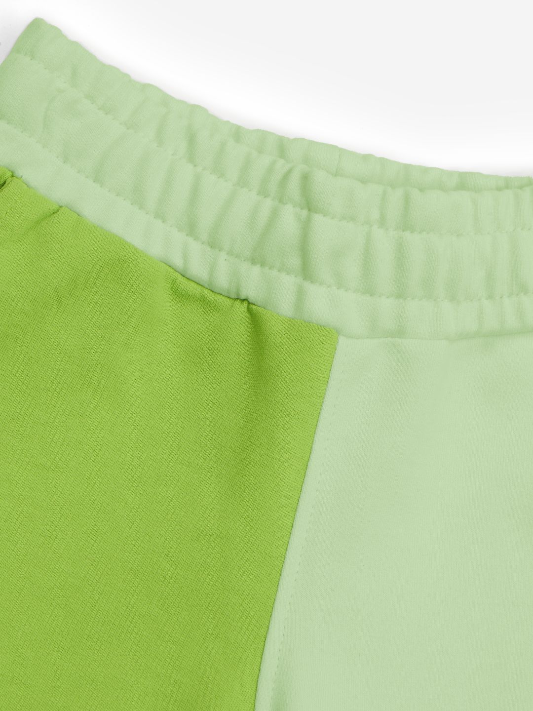 Buy Solids Green Colourblock Girls Cotton Joggers online at The Souled