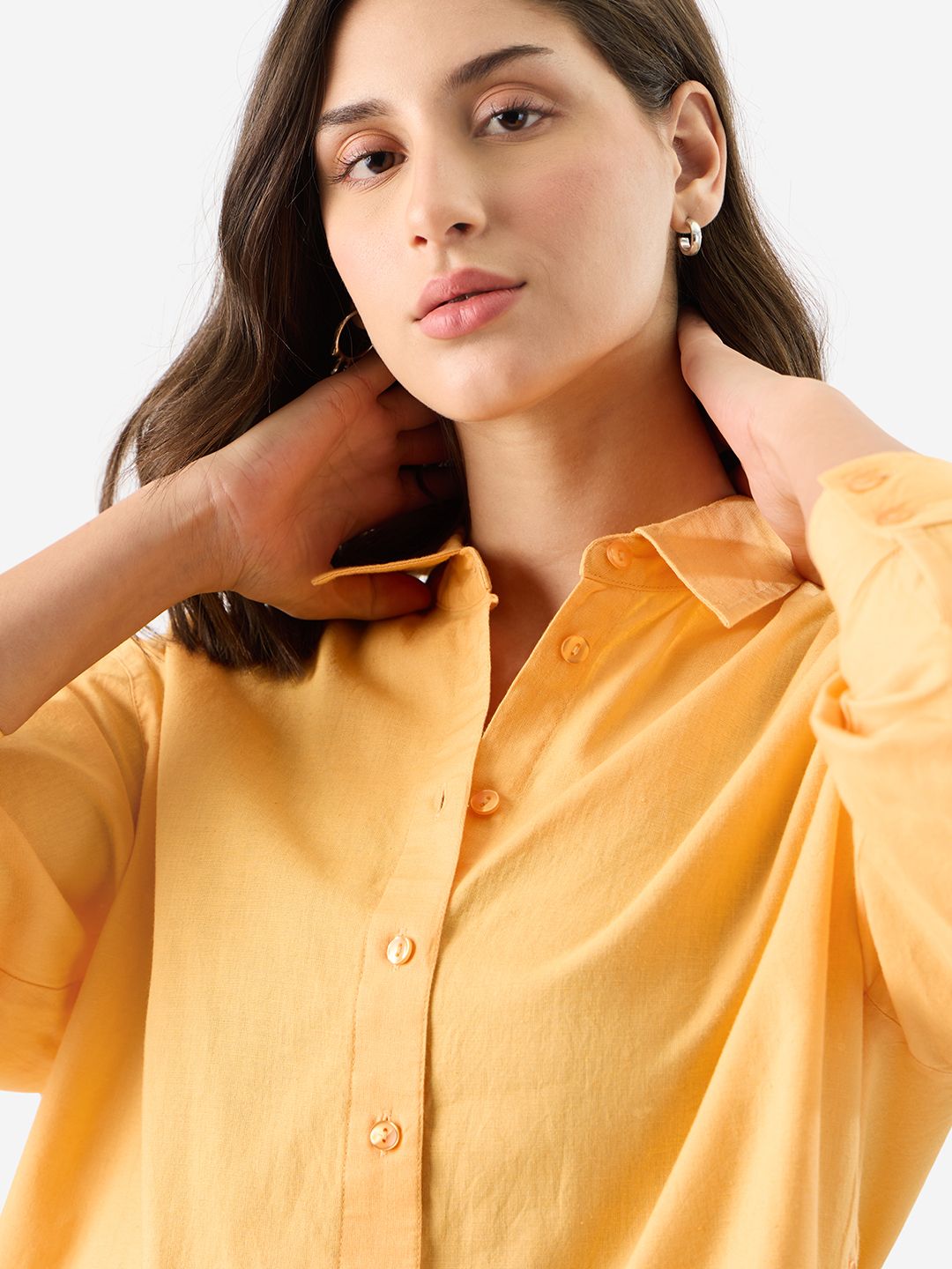 Buy Solids Sunny Yellow Women Boyfriend Shirts Online