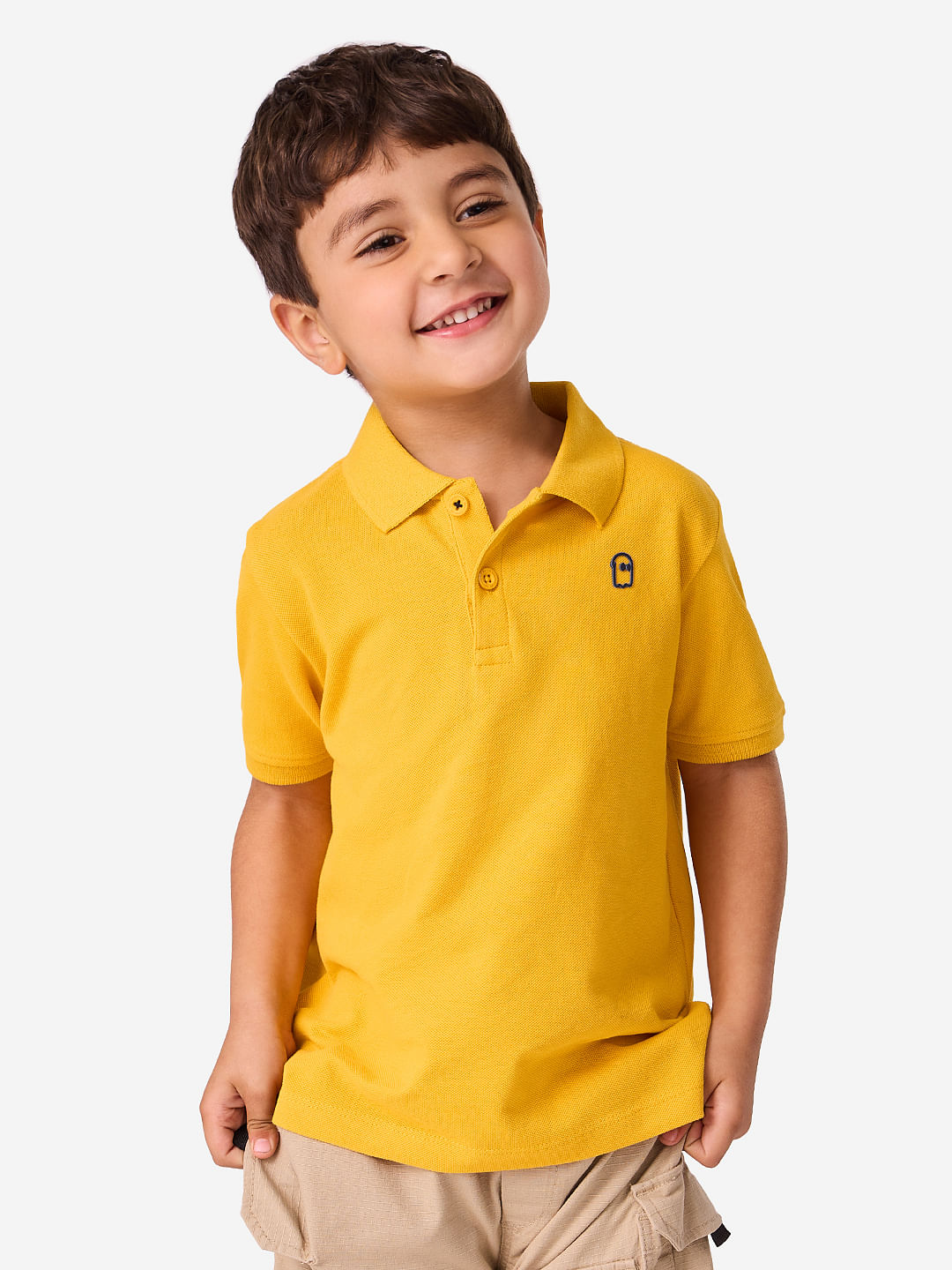 Buy Solids: Mustard Boys Polo T-shirt Online