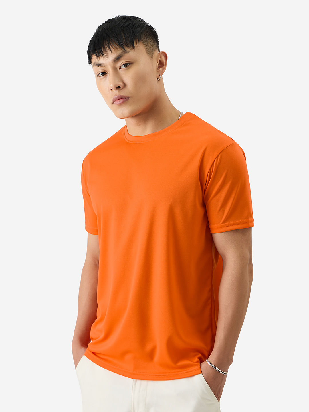 Buy Solid: Orange T-Shirts Online