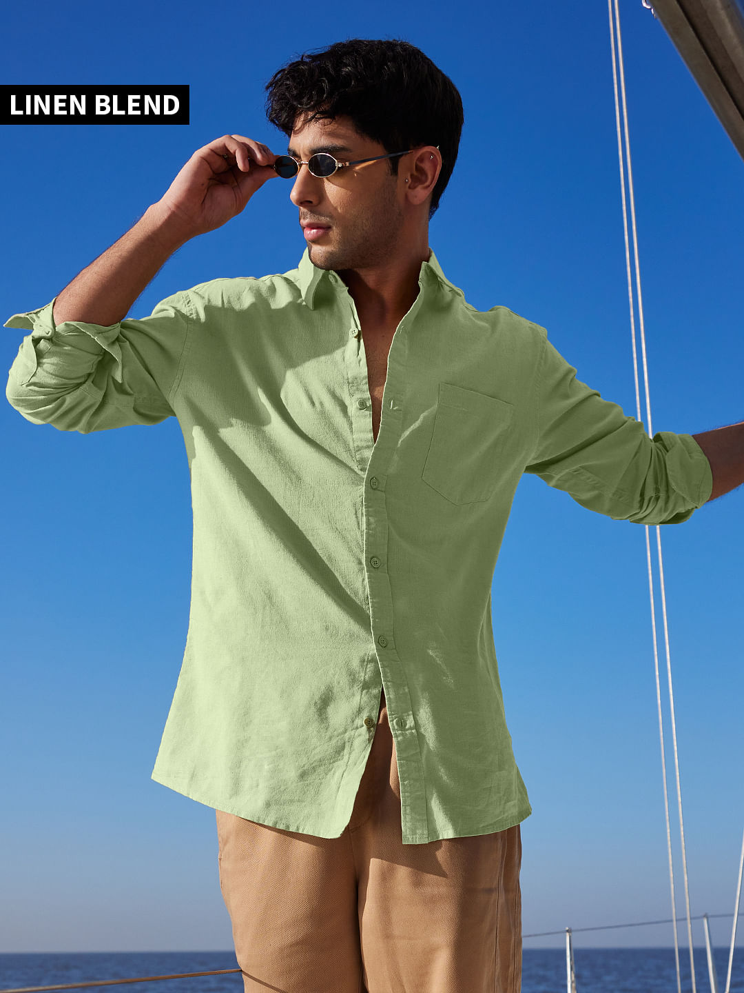 Buy Solids: Pastel Lime Lavender Shirts Online