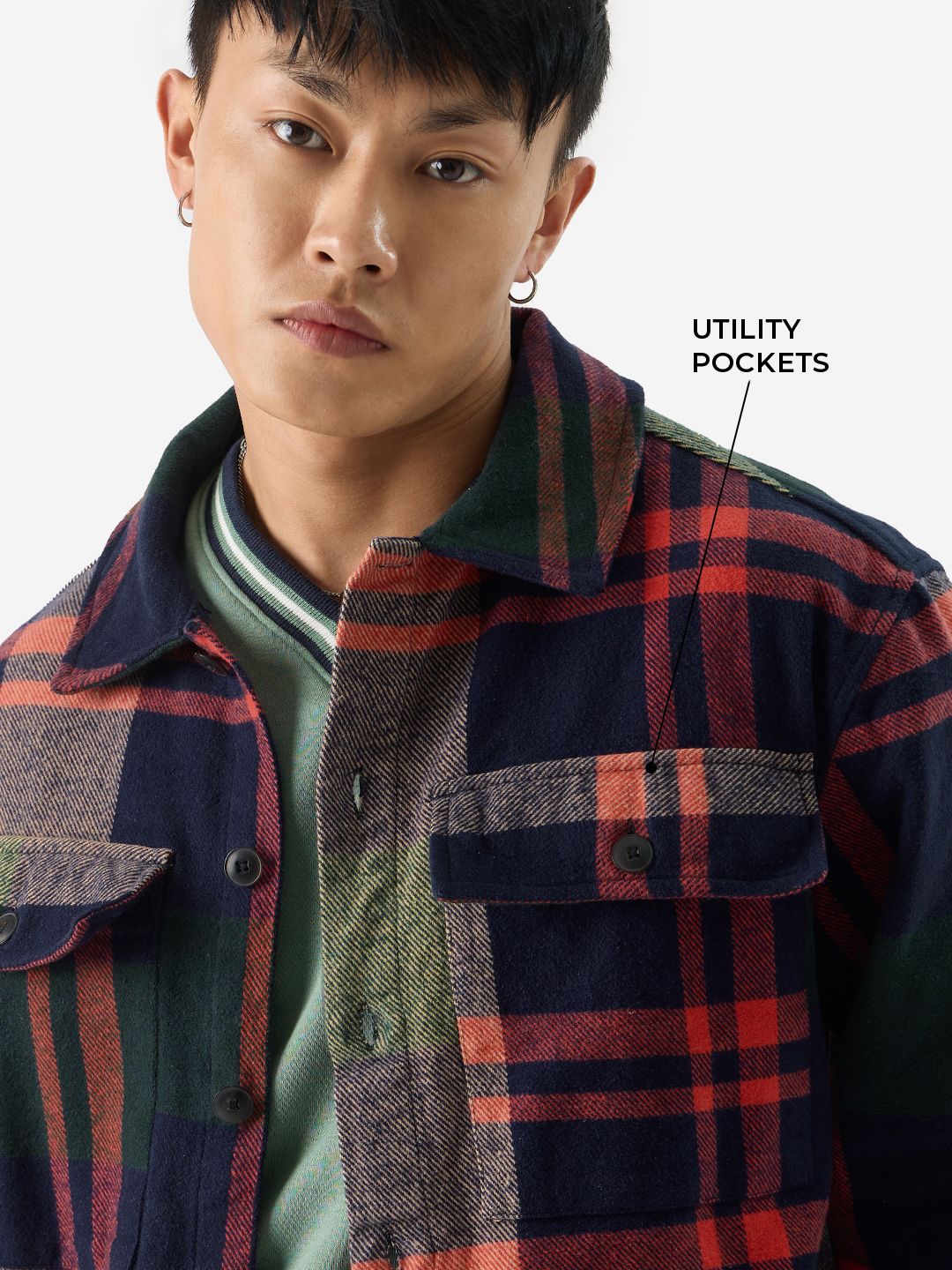 Buy TSS Originals Red Ink Mens Flannel Shacket Online