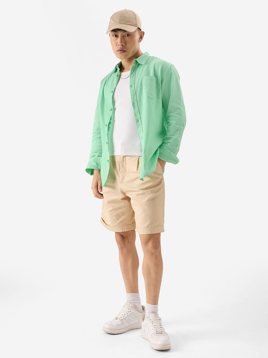Buy Solids: Green Men's Shirt Online