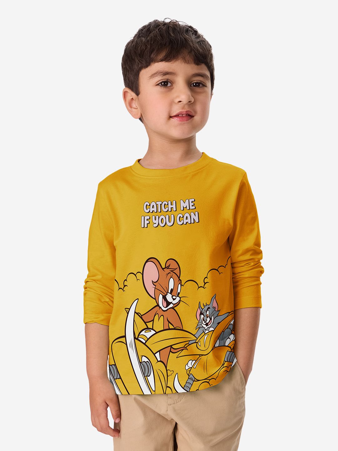 Buy Tom And Jerry Catch Me Boys Full Sleeve TShirts Online