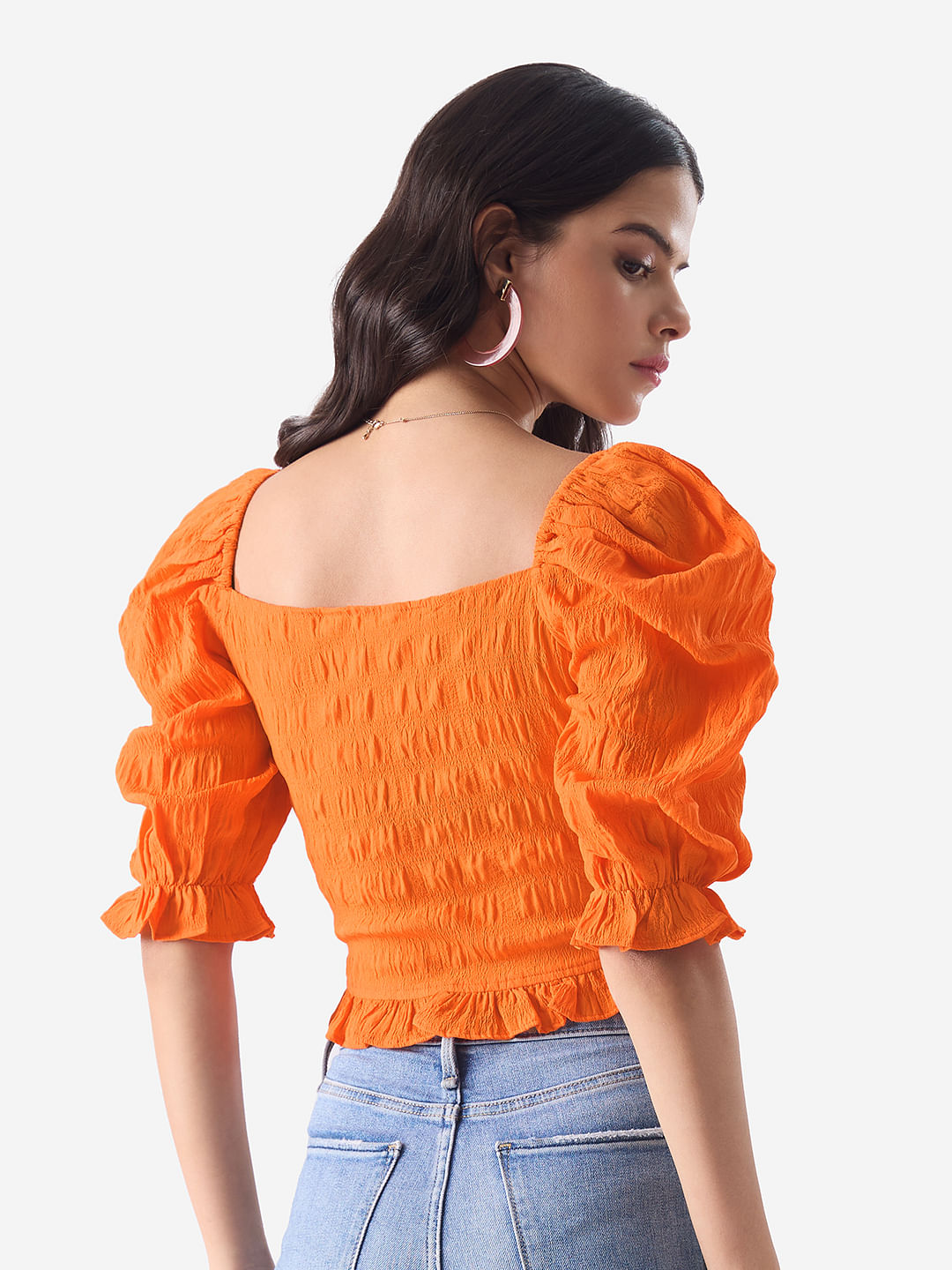 Buy Textured Top Orange Peel Women Cropped Tops Online At The Souled Store 8756