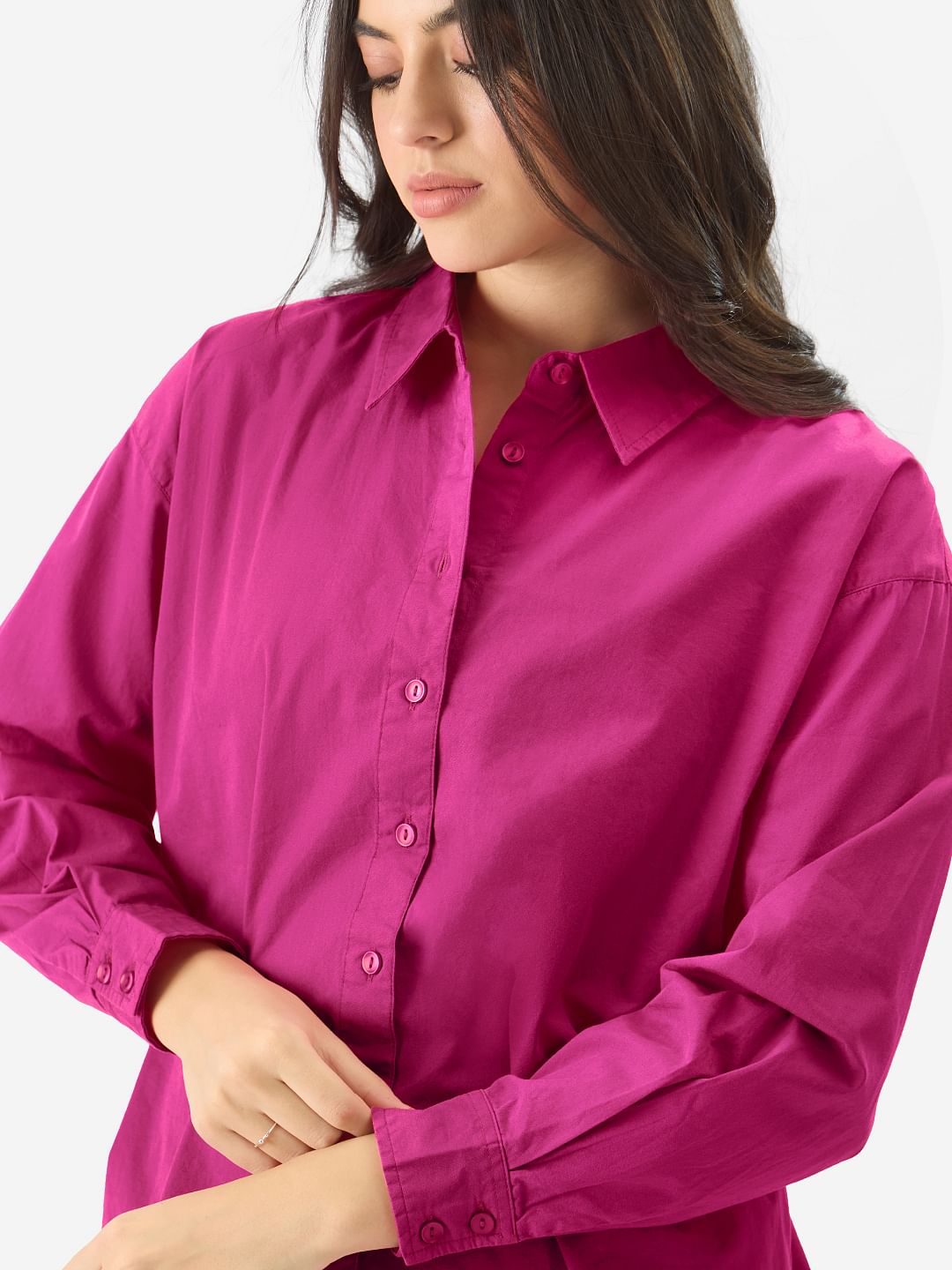 Hot pink shirt womens hotsell