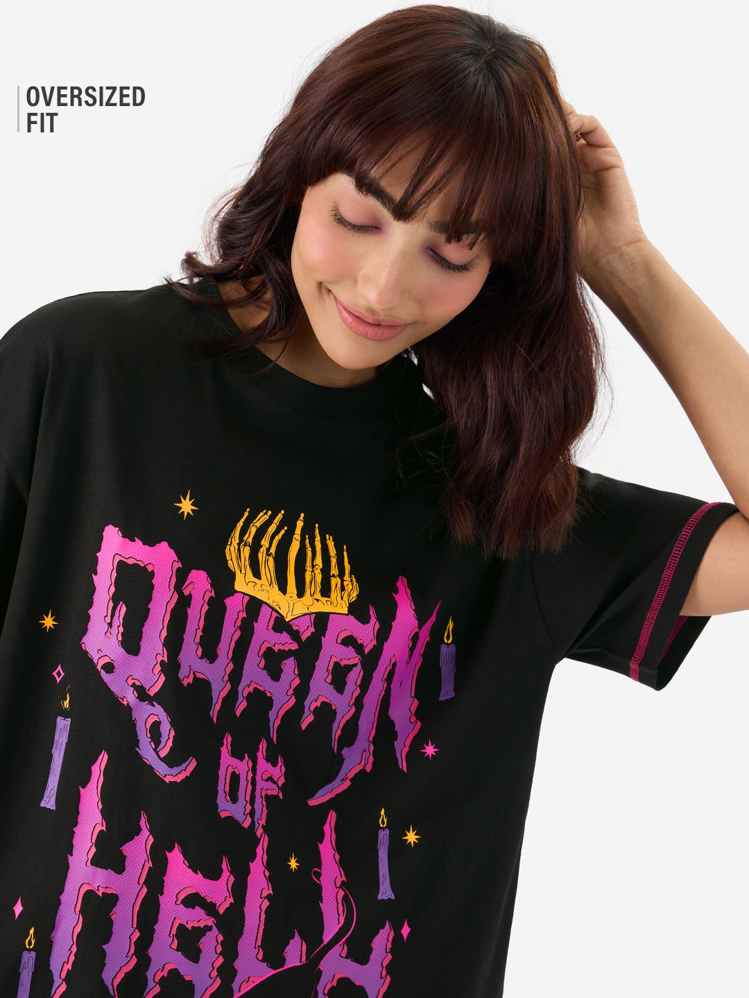 Buy TSS Originals: Queen Of Hell Women Oversized T-Shirts online
