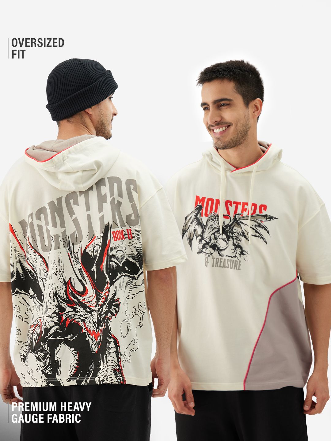 Buy Dungeons & Dragons: Monsters & Treasure Men Oversized Hooded T ...