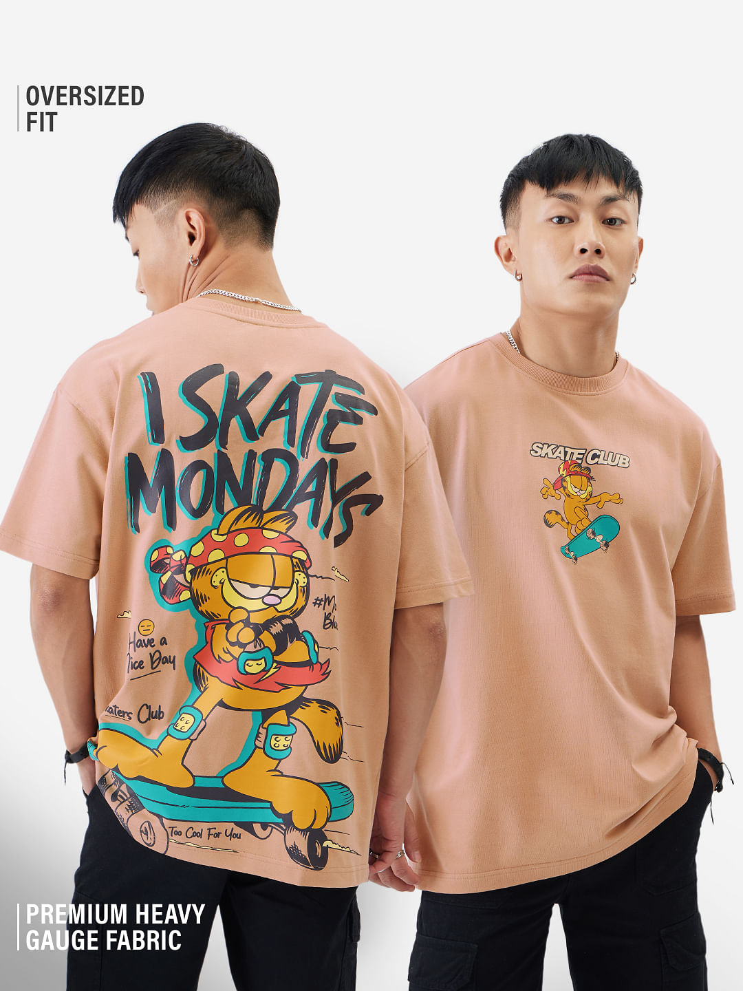 Buy Garfield: I Skate Mondays Oversized T-Shirts Online