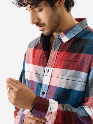 Buy Plaid: Black, Blue and Red Men Relaxed Shirts Online Buy Plaid: Black, Blue and Red Men Relaxed Shirts Online