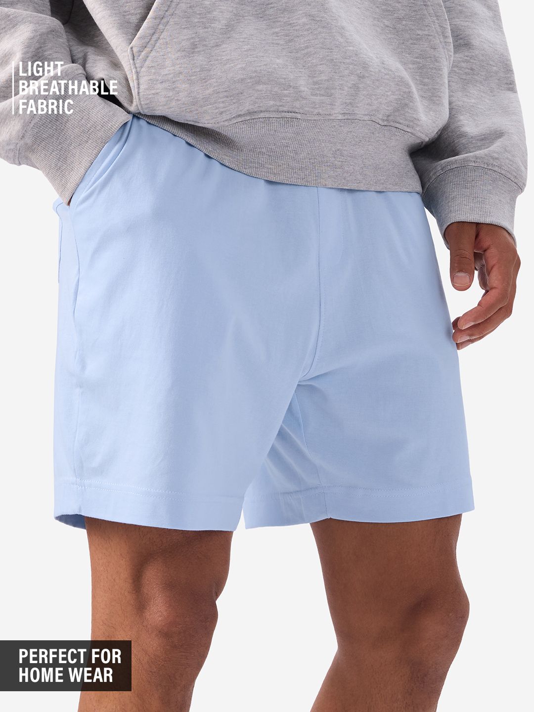 Home Shorts: Powder Blue Men Home Shorts Online