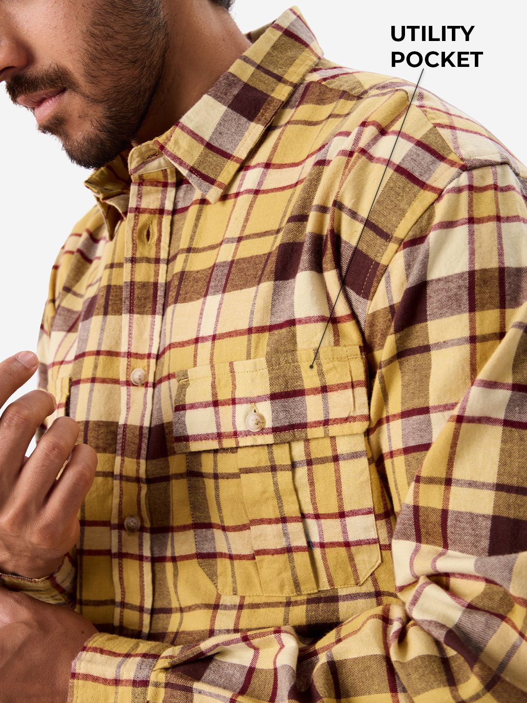 Buy Plaid: Glacier Grey Men Utility Shirt Online at The Souled Store.