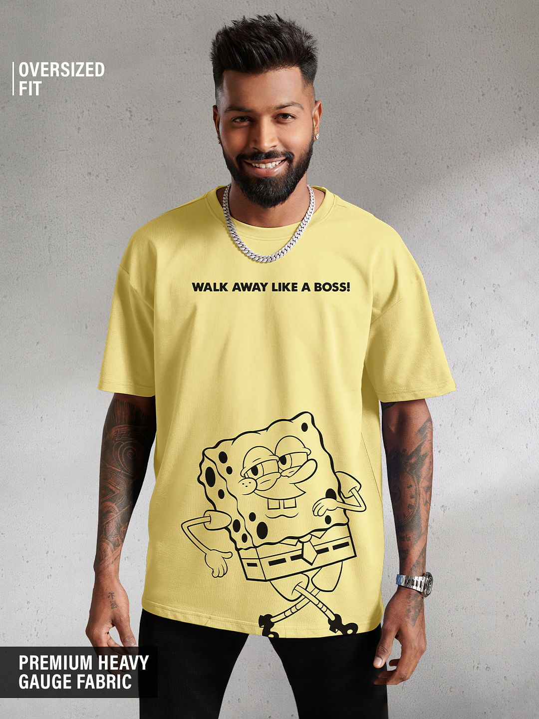 Buy Spongebob Like A Boss Oversized T shirts Online