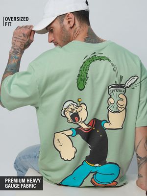 Buy Popeye: Spinach Power Oversized T-Shirts Online