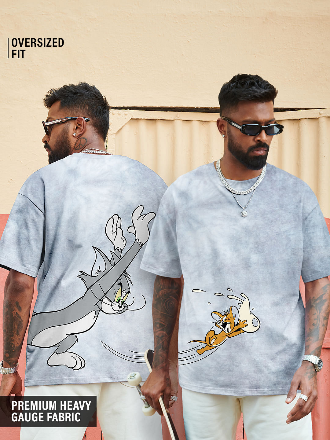 Buy Tom Jerry The Chase Mens Oversized T Shirt Online