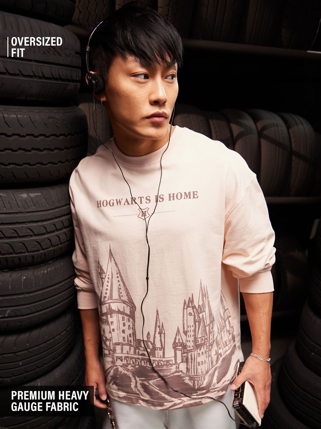 Harry Potter: Hogwarts Is Home Oversized Full Sleeve T-Shirts