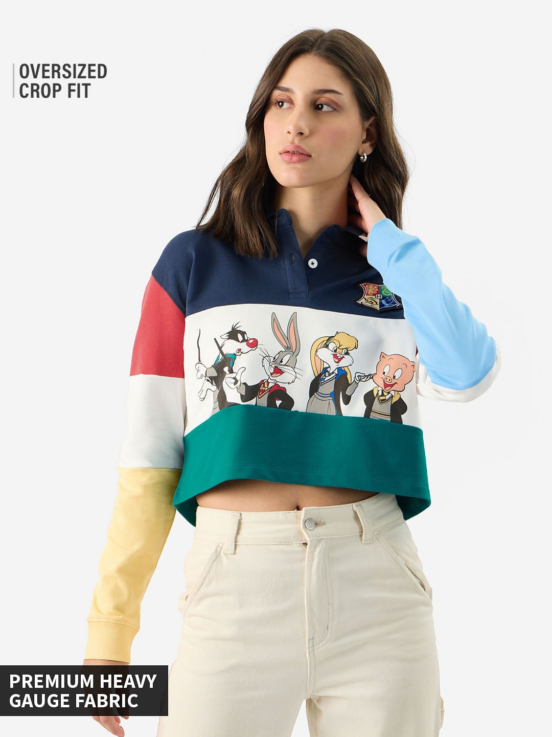 Warner 100: The Gang Women Cropped Rugby Polos Online