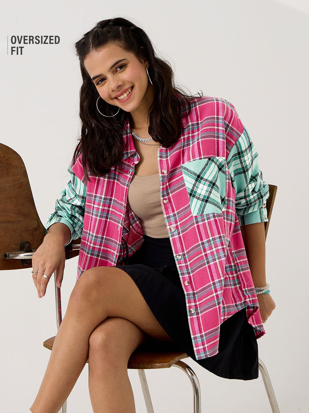 Plaid Shirt: Vineberry Women Boyfriend Shirts
