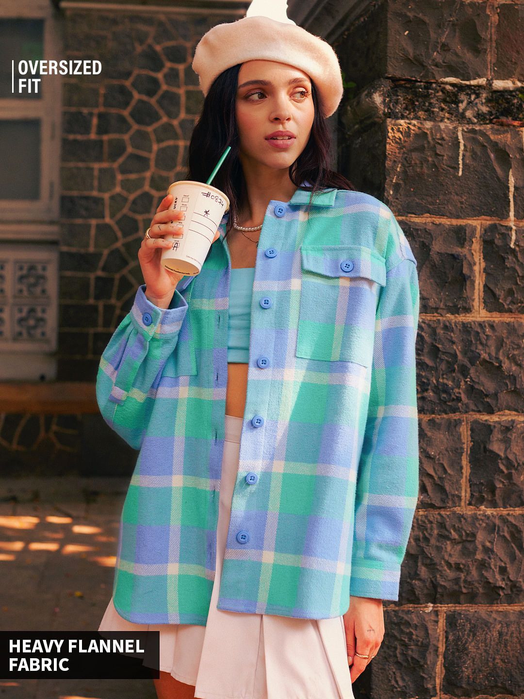 Buy Flannel And White Women Shackets online at The Souled Store.