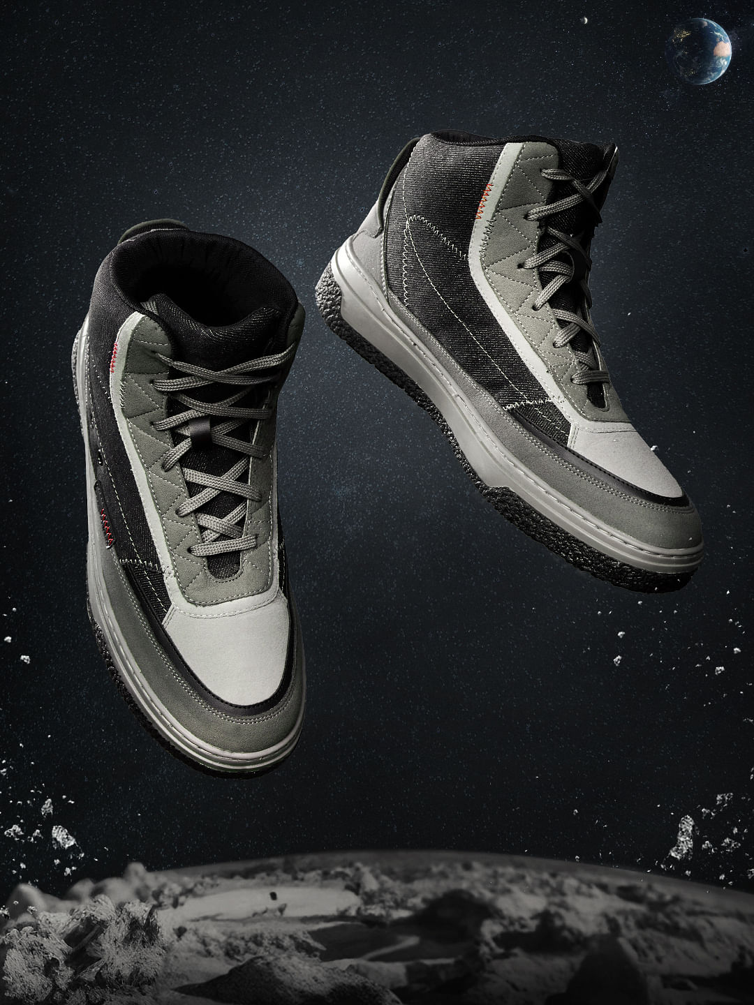 Space Edition: Lunar2308 Men High Top Sneakers By The Souled Store