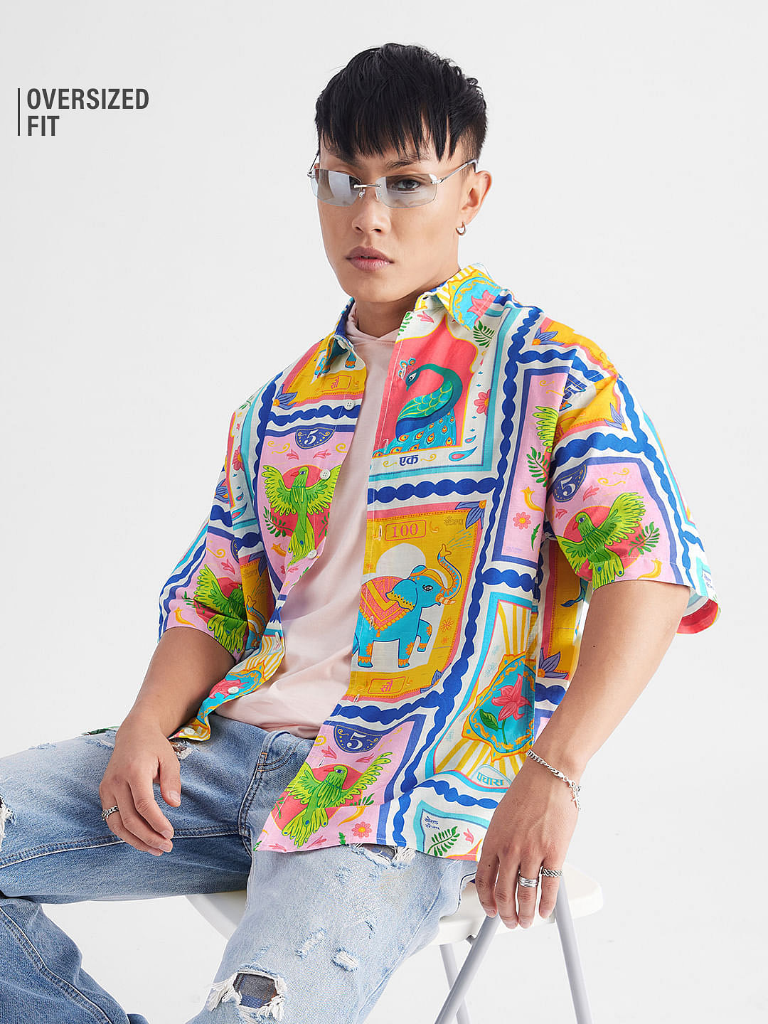 Buy TSS Originals: Vintage Stamps Men Oversized Shirt Online