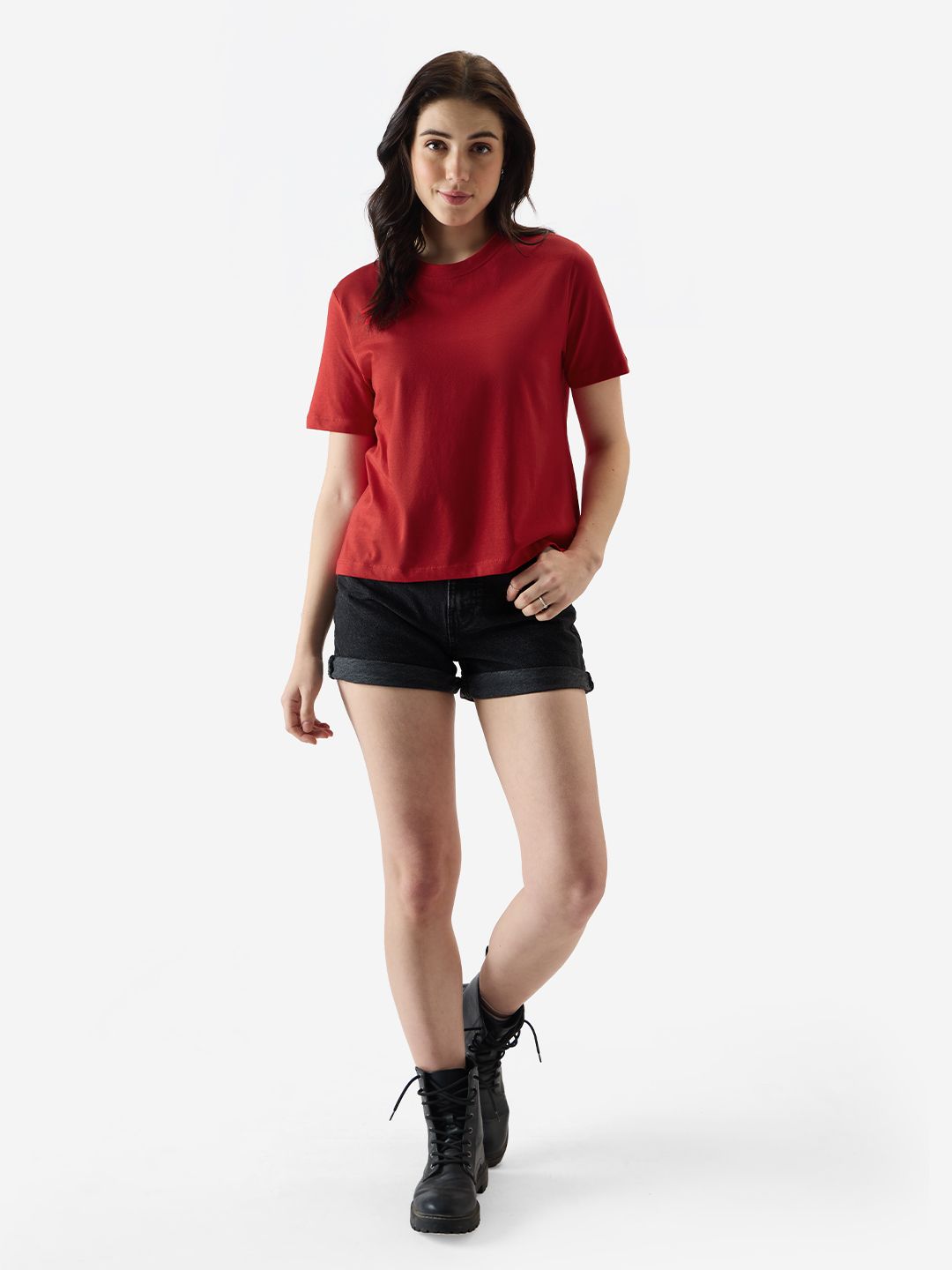 Women's Red Solid Shirt main image 1