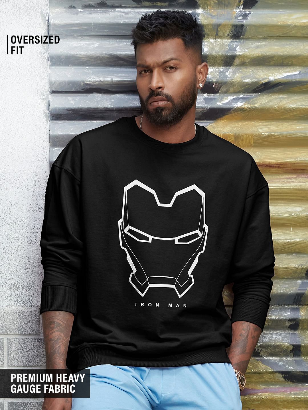 Buy Official Iron Man Power Mode Men Oversized Sweatshirts Online