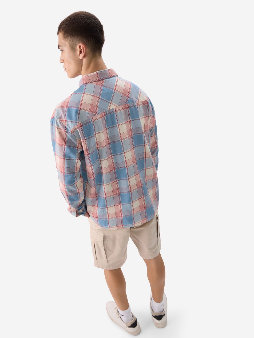 Buy Plaid: Blue, White, Pink Men Relaxed Shirts