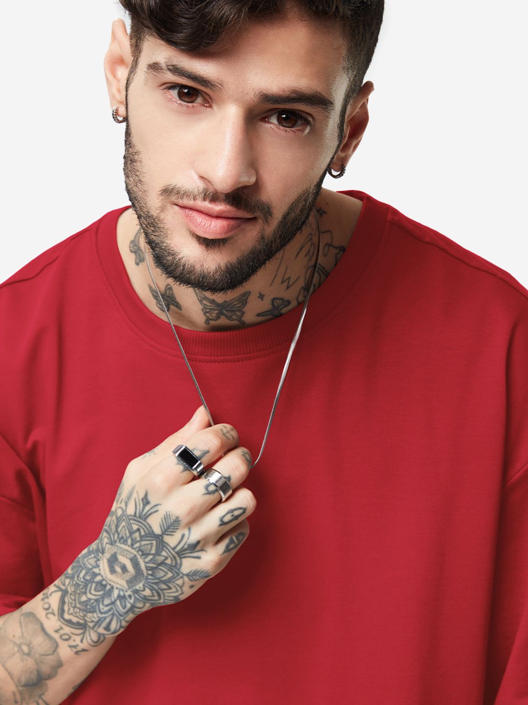 Solids: Classic Red Oversized T-Shirts online