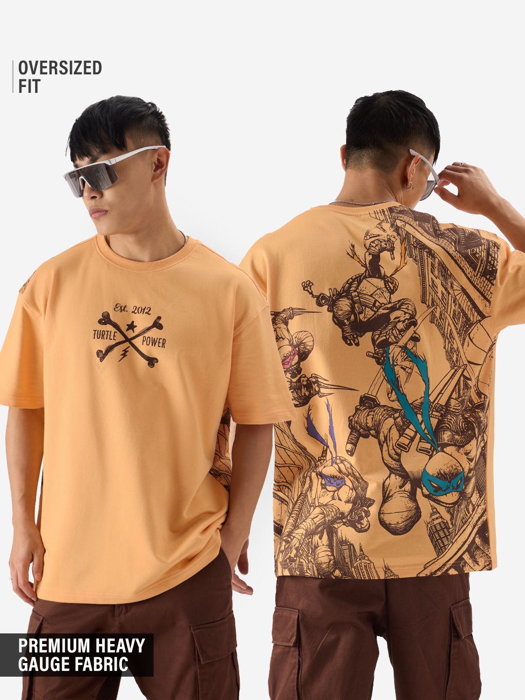 Maglietta TMNT Tartarughe Ninja Per Uomo – Ninja Power – Taglie Forti 3XL 4XL 5XL