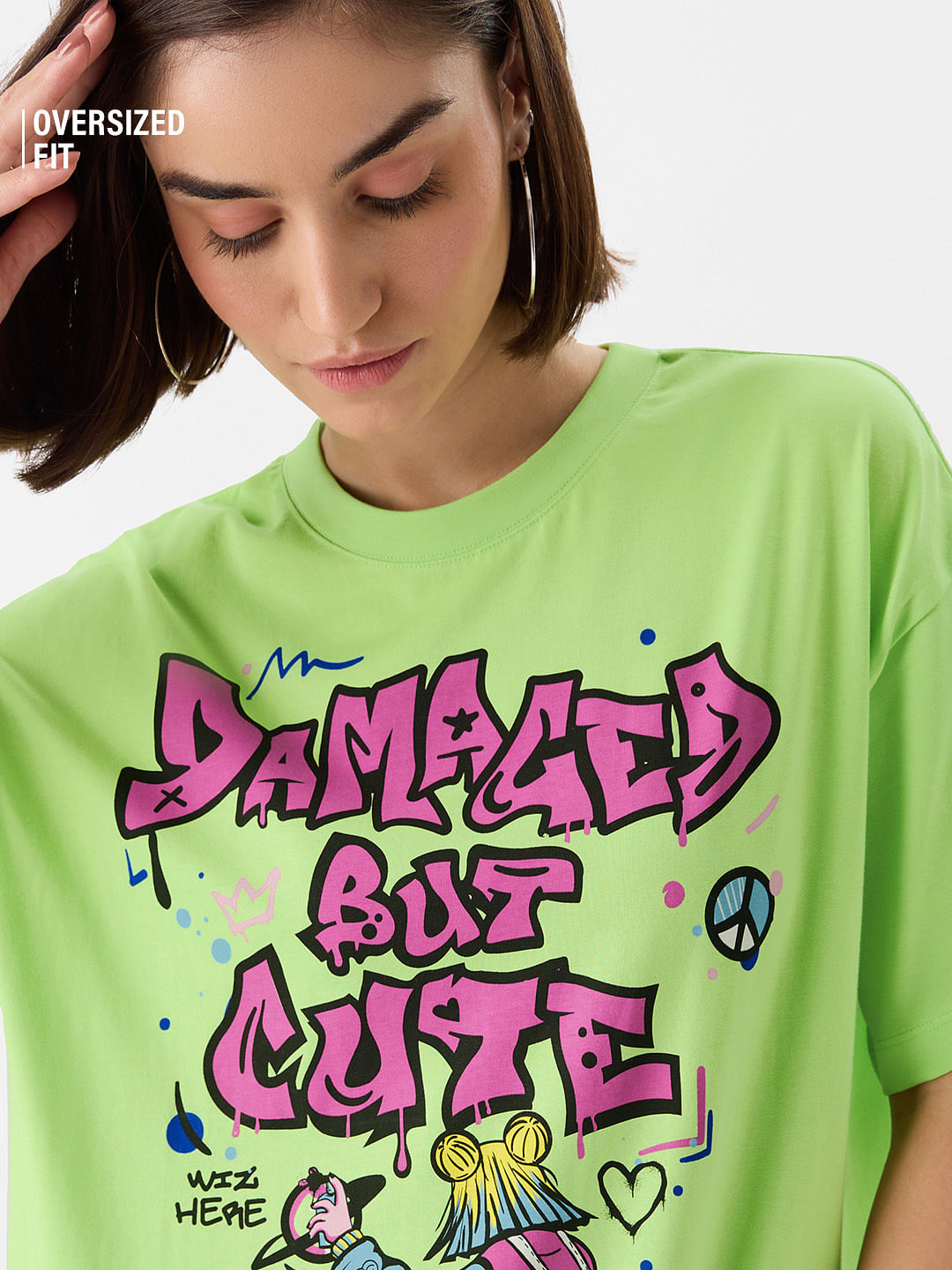 Buy Damaged But Cute Women Oversized T Shirts online at The Souled Store